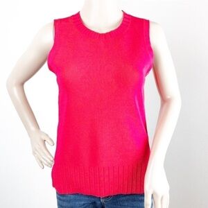 NEW Halogen red chinoise ribbed sleeveless top